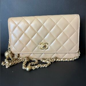 Chanel Lambskin Quilted Wallet on Chain WOC
Beige *EUC